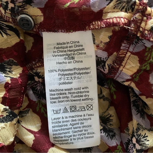 Madewell Floral Blouse in Burgundy and Cream - Picture 9 of 12